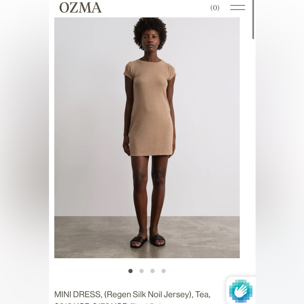 OZMA Tea Knit Mini Dress in Beige-Tan